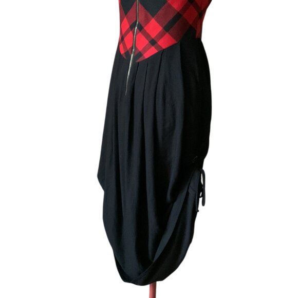 BODYBAG by Jude - Red plaid & black Maxi dress - Medium - Picture 6 of 16